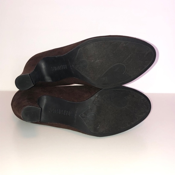 Sam & Libby Brown Heeled Ankle Booties Shoes ((9)) - Picture 7 of 7